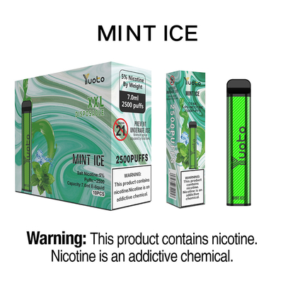 تدخين Yuoto XXL 2500 Puffs Vape 5٪ ملح نيكوتين 7.0 مللي عصير E يمكن التخلص منها