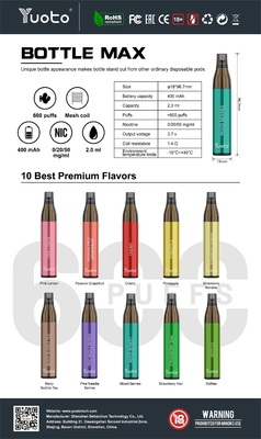 قلم vape المتاح Yuoto 600 نفخة السجائر الإلكترونية القلم شبكة لفائف