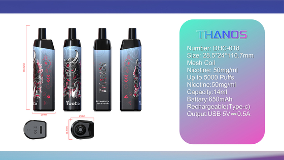 2022 وصول جديد VAPE السيجارة الإلكترونية 14 مللي السائل الإلكتروني 650 مللي أمبير بطارية العنب الجليد لموزعي النفخة