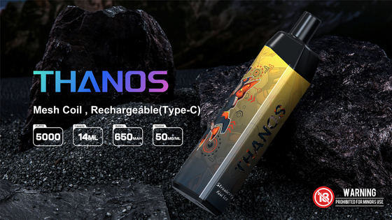 5000 نفث يمكن التخلص منها Vape Pod بنكهة الخوخ Yuoto Thanos Mesh Coil 14ml Ejuice 650mAh Battery من مصنع الصين