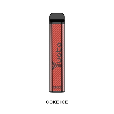 عصا السجائر الإلكترونية Yuoto xXL 2500 نفث يمكن التخلص منها Vape Coke Ice 7 مللي مظهر أنيق