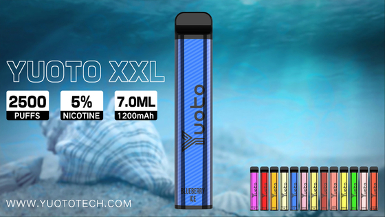 Yuoto XXL 2500 نفث يمكن التخلص منها قلم VAPE مع بطارية 7ml E-Liquid 1200mAh مباشرة من مصنع الصين