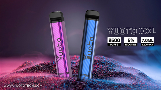 Yuoto XXL 2500 نفث يمكن التخلص منها قلم VAPE مع بطارية 7ml E-Liquid 1200mAh مباشرة من مصنع الصين