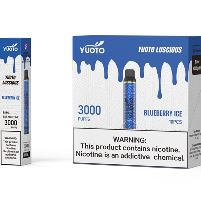 نوع جديد من السجائر الإلكترونية Yuoto Vape 3000 Puffs Blueberry 1350mAh Battery 8ml E Juice