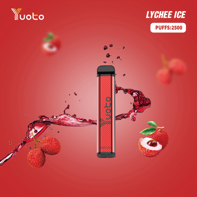 Yuoto XXL 2500 Puffs قلم فيب للاستعمال مرة واحدة ليتشي آيس مع 7 مل سائل إلكتروني سريع الشحن دبي