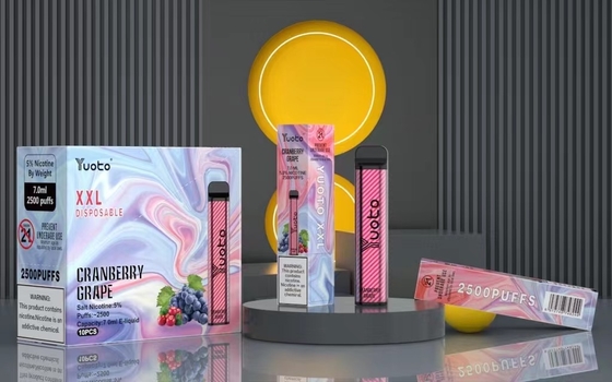 Yuoto XXL يمكن التخلص منها 2500 نفث Vape Pod Milk Coffee مع 7 مللي E-Liquid 1200mAh بطارية شحن سريع الهند