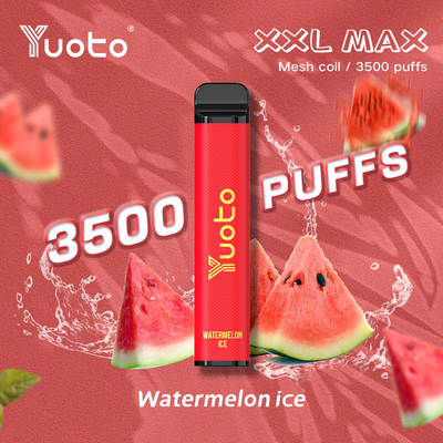 الجملة قرنة يمكن التخلص منها القلم مع شبكة لفائف Ss304 المتاح Vape Stick 9ml E- السائل 650mAh بطارية البطيخ الجليد