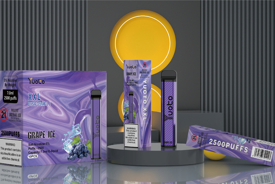 7 مللي 2500 نفث VAPE يمكن التخلص منها ، نكهات الفاكهة Yuoto Xxl Vape Pen Oem Odm