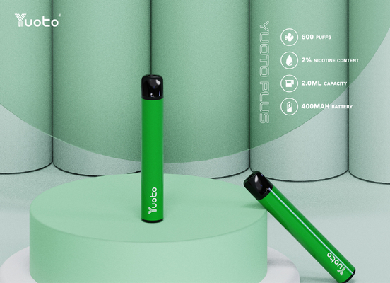 2٪ نيكوتين 2 مل عصير E Yuoto Plus 600 قلم VAPE مع شهادة Tpd