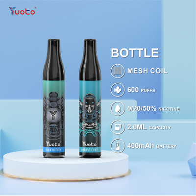 نكهات جليد العنب يوتو زجاجة ماكس ، 600 نفخة نوع جديد VAPE القلم