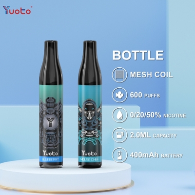 زجاجة YUOTO 600 نفث VAPE Pods Blueberry 2ml 20mg 400mAh Battery TPD UK