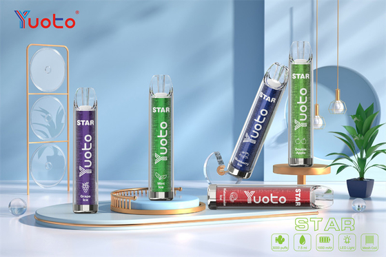 سيجارة إلكترونية ببطارية Yuoto Vape Star 1000 مللي أمبير 3.2 فولت بـ 16 لونًا