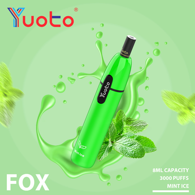 Yuoto Vape fox 3000 نفث الجهد الناتج سبائك الألومنيوم + مادة PCTG السجائر الإلكترونية