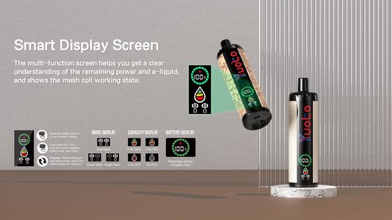 يوتو إعادة التبريد البلاستيكي AL DualMesh الملف 15000 نفخة 850mAh تدفق الهواء قابل للتعديل 23 نكهة