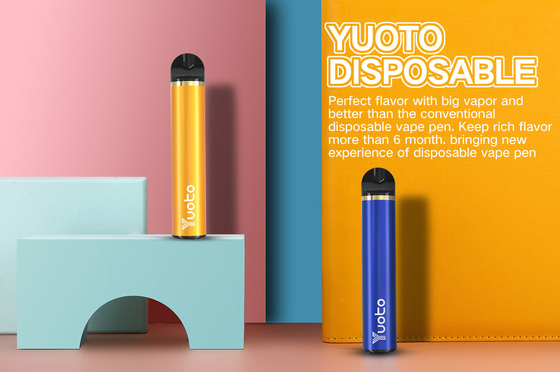 Yuoto Vape مشهور بجودة عالية 5٪ ملح النيكوتين يمكن التخلص منه VAPE أصلي Yuoto 1500 Puffs Vape Ecigs