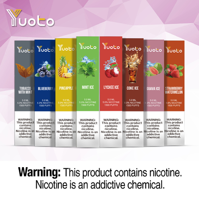 23 نكهة 1500 نفث يمكن التخلص منها Vape 5ml E Juice Capacity شهادة CE CF
