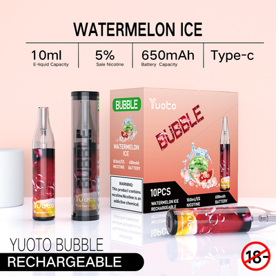 نوع C قابل للشحن فقاعات Yuoto Bubbles ، 4500puff Dispossble Ecigratetes Vape