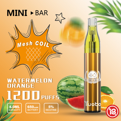 650mah 1200 Puffs Vape، 22x110mm E Vapor Cigarette بدون صيانة