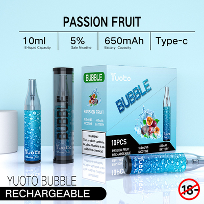 المصنع الأصلي في الصين Yuoto Bubble 4000puffs 10ml 650mah قابلة لإعادة الشحن yuoto المتاح vape القرون شبكة لفائف