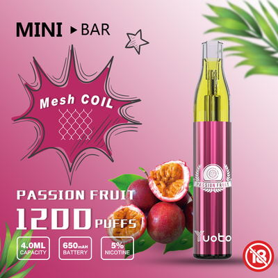 4 مل E Liquid 1200 Puffs Vape mesh coil 16 نكهة مع 5٪ نيكوتين