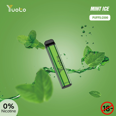 SS304 Yuoto XXL 2500 Puffs بطارية 1650mAh VAPE يمكن التخلص منها لراحة شريط النفخ