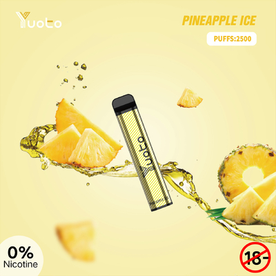 SS304 Yuoto XXL 2500 Puffs بطارية 1650mAh VAPE يمكن التخلص منها لراحة شريط النفخ
