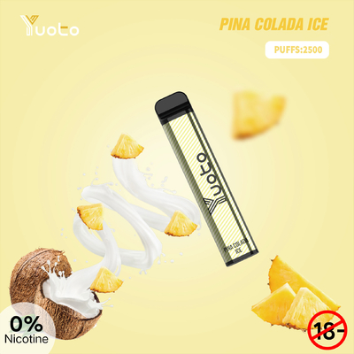 SS304 Yuoto XXL 2500 Puffs بطارية 1650mAh VAPE يمكن التخلص منها لراحة شريط النفخ