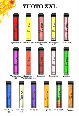 Yuoto XXL 2500puffs 1200mAh 7ml سائل شكل مربع يوتو المتاح vape yuotovape سخونة نكهة العنب vape pod