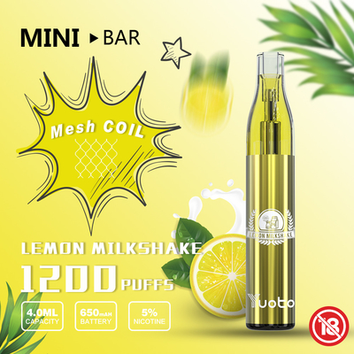 YUOTO Minibar 1200 Puff المتاح فيب 15 نكهة E عصير 4.0 مل بطارية 650 مللي أمبير