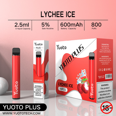 Yuoto Plus 7W-12W E Cig Vape 100٪ Original 800 Puff 3.5V