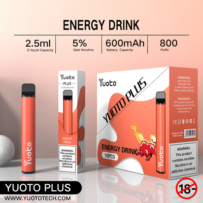 Yuoto Plus 7W-12W E Cig Vape 100٪ Original 800 Puff 3.5V