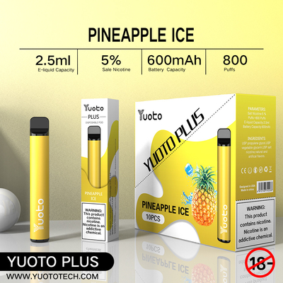 Yuoto Plus 7W-12W E Cig Vape 100٪ Original 800 Puff 3.5V
