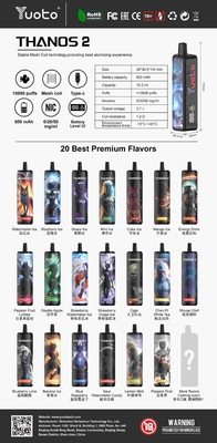 تجربة 23 نكهة مع YUOTO إعادة التبريد Vape DualMesh ملف 10-12W واط