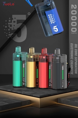 0% 2% 5% قوة النيكوتين YUOTO الـ Vape المستخدمة لمرة واحدة مع تدفق الهواء القابل للتعديل وملف مزدوج