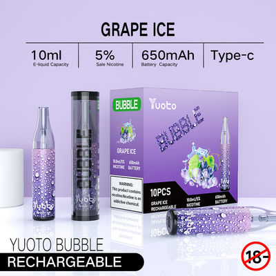 المصنع الأصلي في الصين Yuoto Bubble 4000puffs 10ml 650mah قابلة لإعادة الشحن yuoto المتاح vape القرون شبكة لفائف